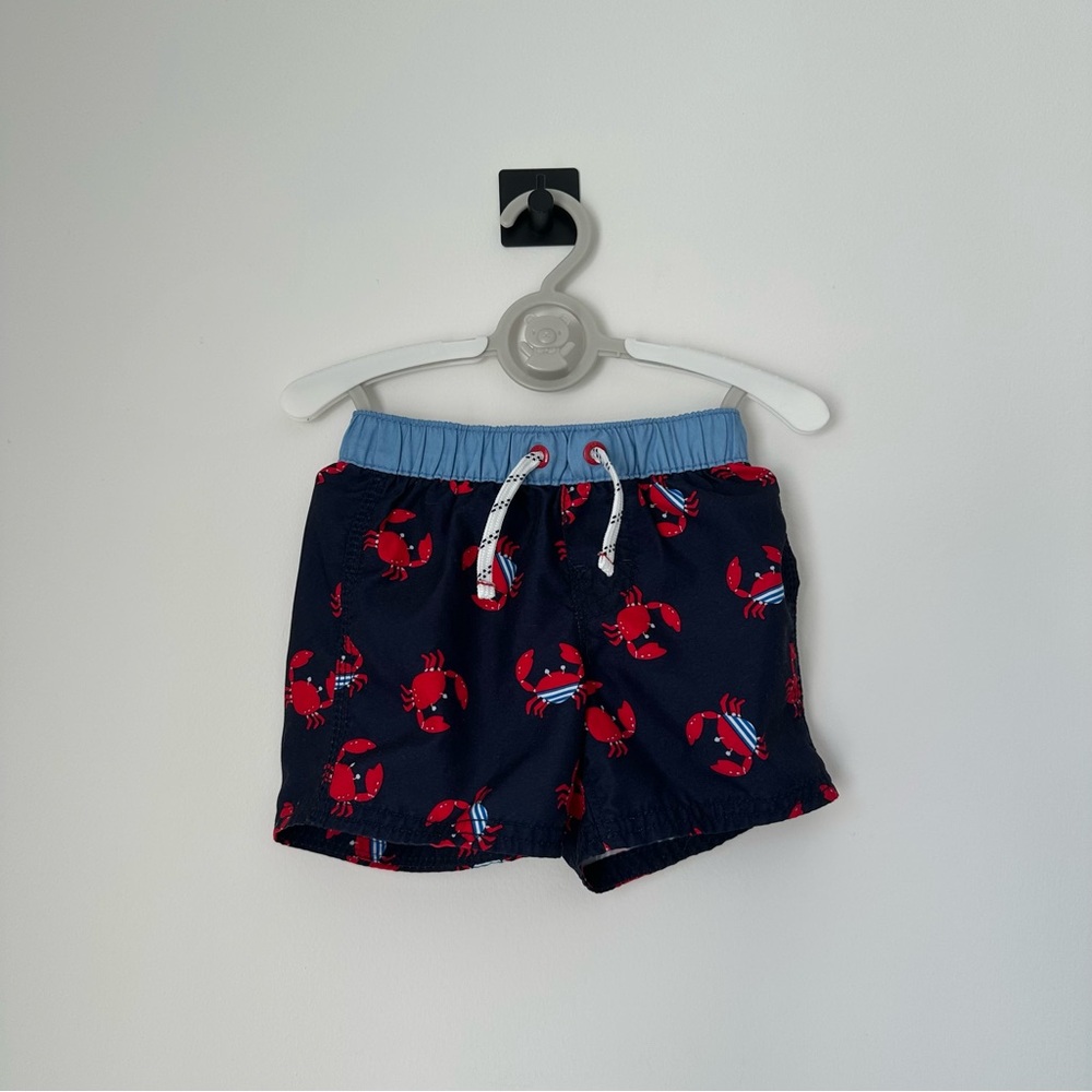 Baby Gap Navy Crab Print Swim Shorts
